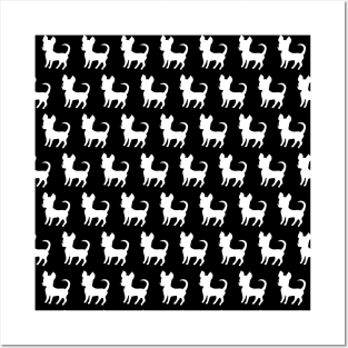 Chihuahua silhouette print (large) black and white Posters and Art